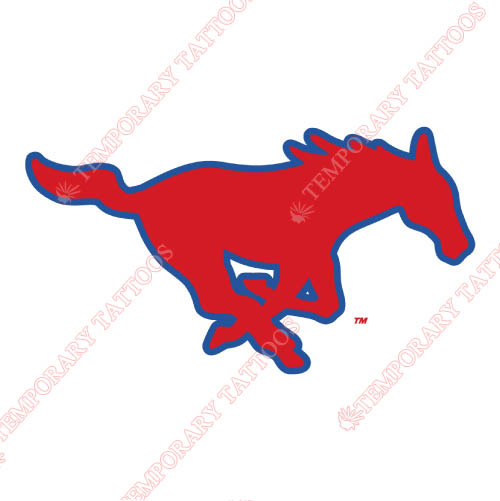 Southern Methodist Mustangs Customize Temporary Tattoos Stickers NO.6291